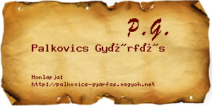 Palkovics Gyárfás névjegykártya